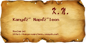 Kanyó Napóleon névjegykártya